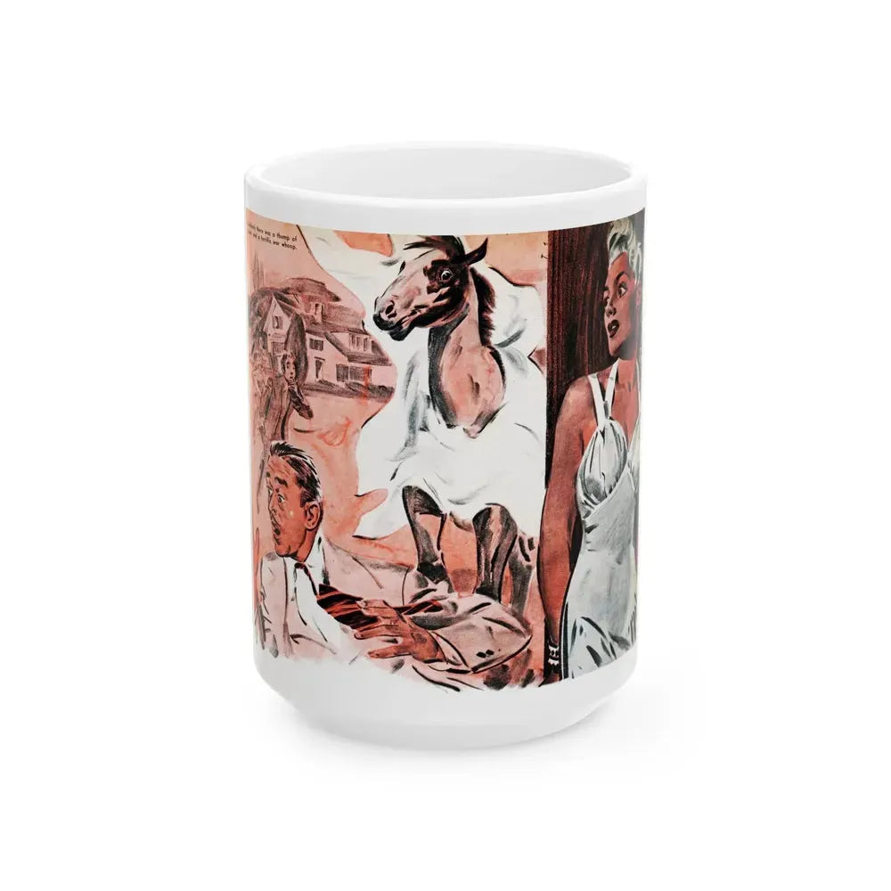 Ed holds a seance, Liberty magazine, March 1, 1941 - White Coffee Mug 15oz - Go Mug Yourself