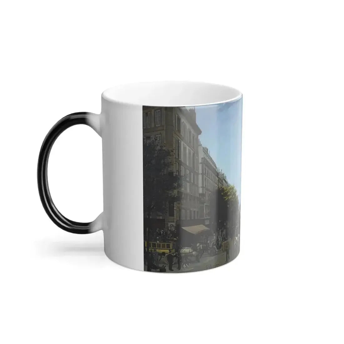 Edmond Grandjean (1844-1908) Le Boulevard des Italiens, Paris - Oil on Canvas 1876 - Color Changing Mug 11oz - Go Mug Yourself