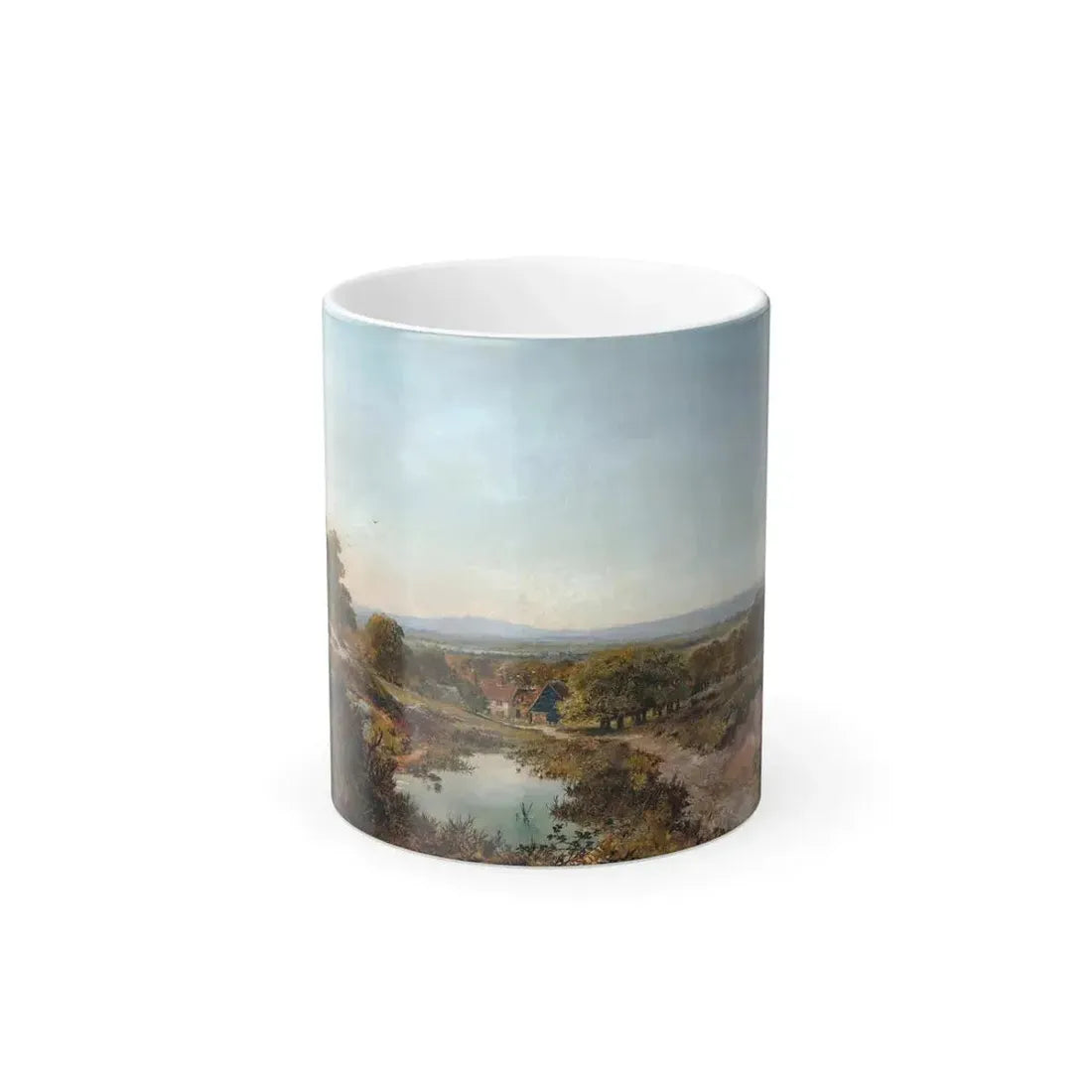 Edmund John Niemann (1813-1876) Landscape near Yeaveley, Derbyshire - Oil on Canvas - Color Changing Mug 11oz 11oz - Go Mug Yourself