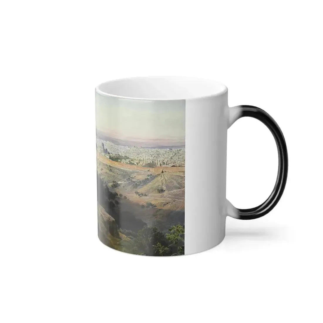 Edward Lear (1812-1888) Jerusalem from the Mount of Olives, Sunrise - Oil on Canvas 1858-59 - Color Changing Mug 11oz - Go Mug Yourself