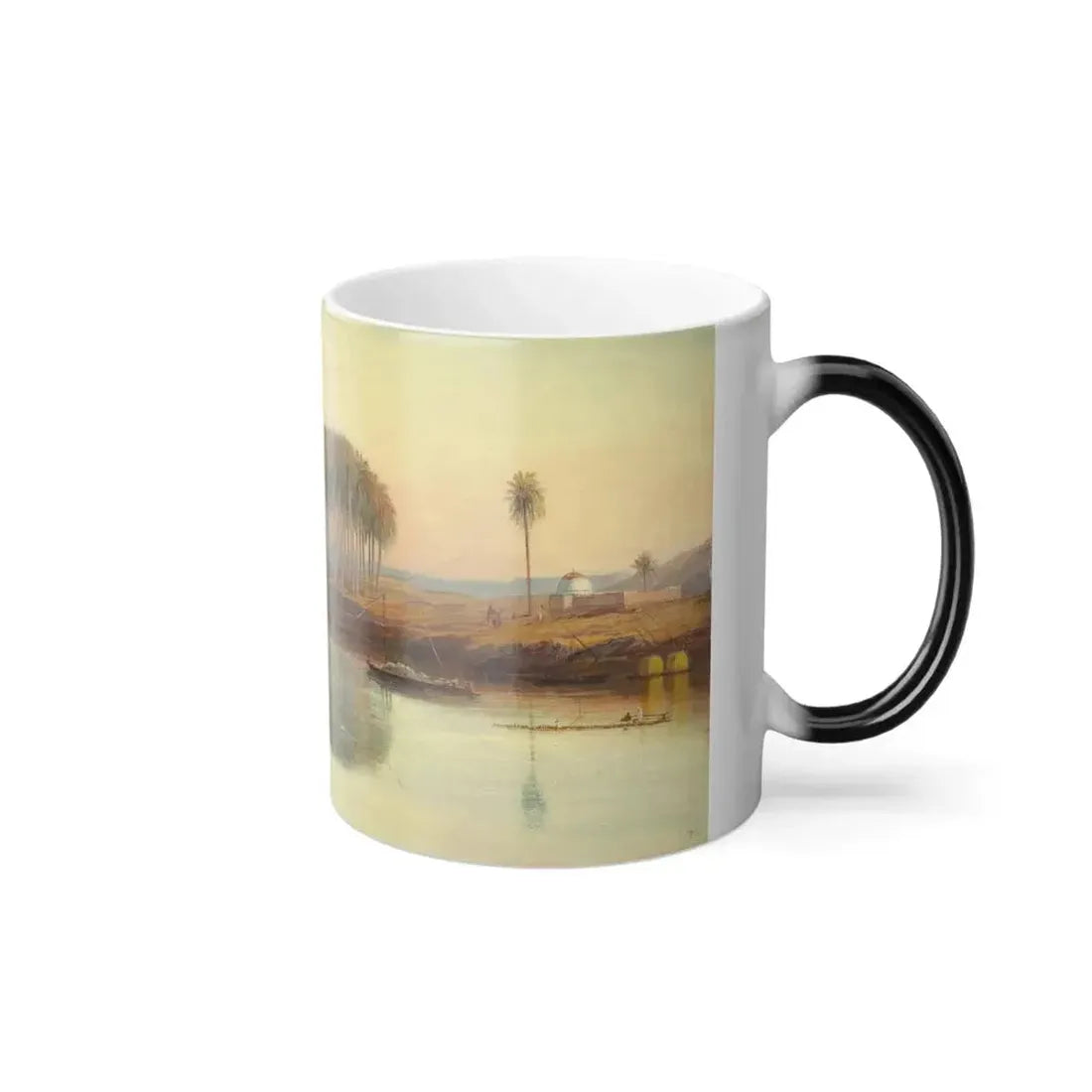 Edward Lear (1812-1888) SHEIK ABADEH ON THE NILE - oil on canvas - Color Changing Mug 11oz - Go Mug Yourself