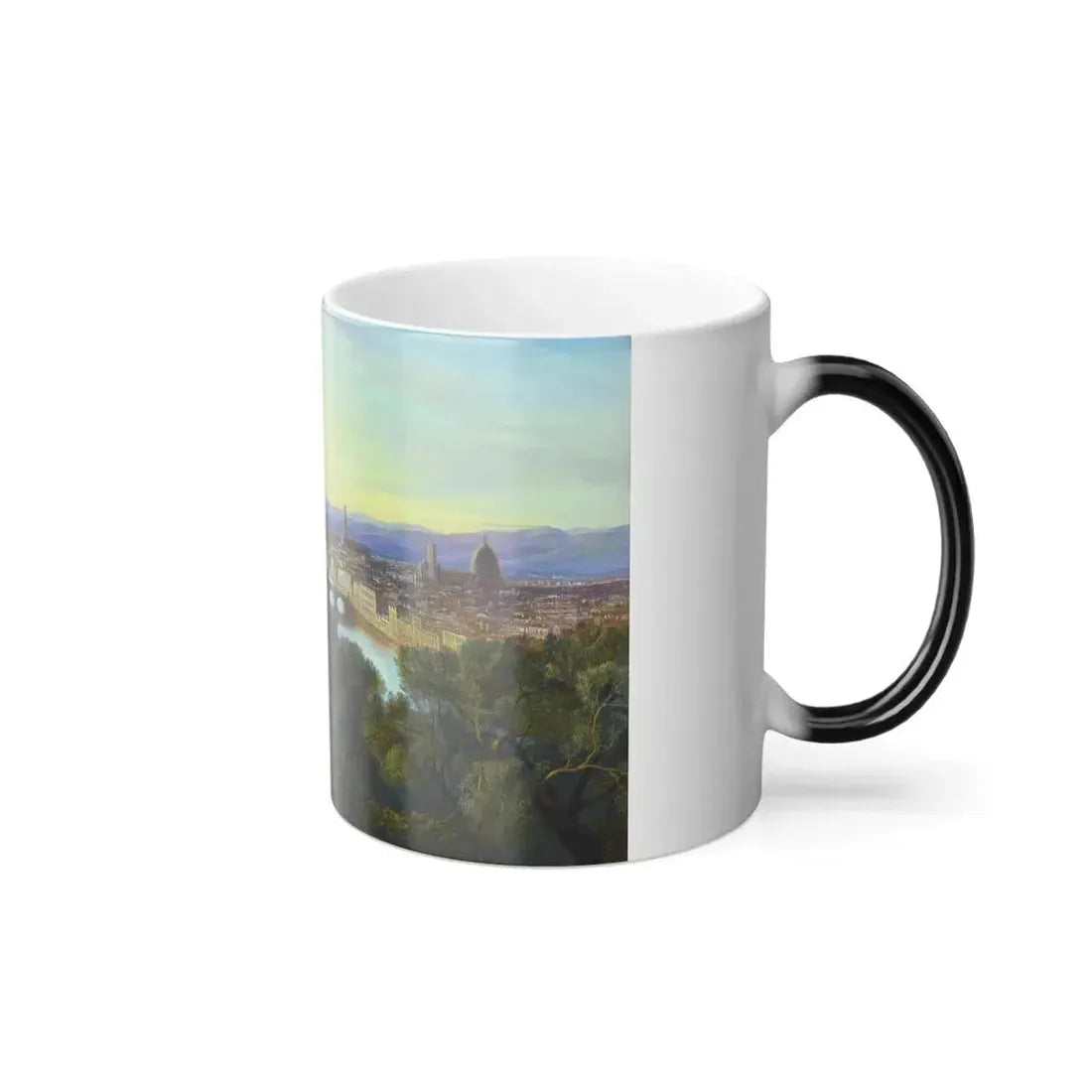 Edward Lear (1812-1888) View of Florence from Villa San Firenze, Near San Miniato - Oil on Canvas 1864 - Color Changing Mug 11oz - Go Mug Yourself