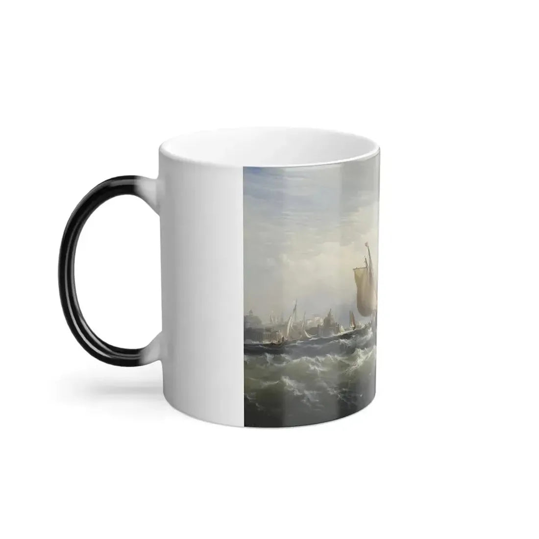 Edward Moran (1829-1901) Fishing Boats Beating up to Windward - Color Changing Mug 11oz - Go Mug Yourself