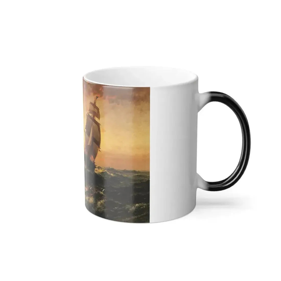 Edward Moran (1829-1901) Ship at Sea, Sunset - Color Changing Mug 11oz - Go Mug Yourself