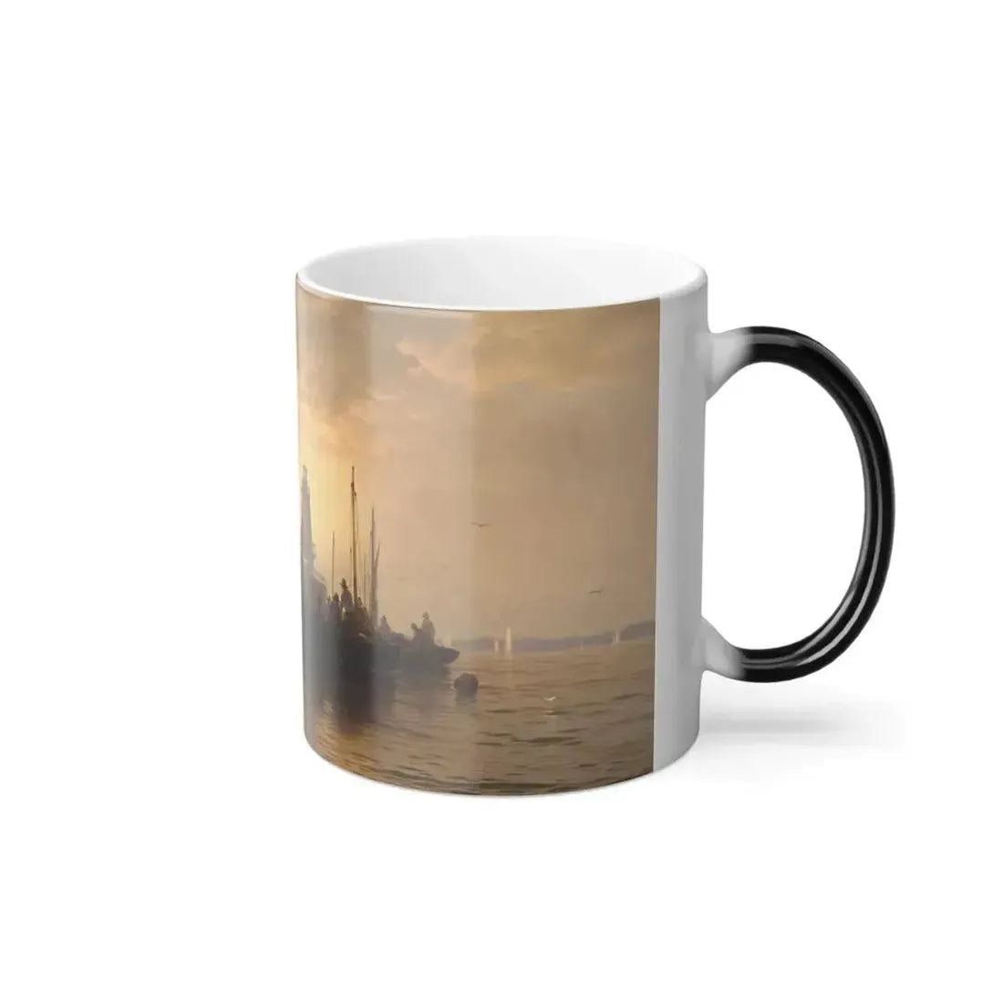 Edward Moran (1829-1901) Sunset, New York Bay - Color Changing Mug 11oz - Go Mug Yourself