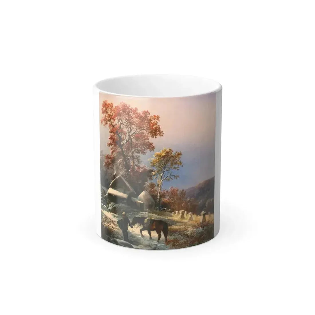 Edward Moran (1829-1901) Winter at the Farm - Color Changing Mug 11oz 11oz - Go Mug Yourself