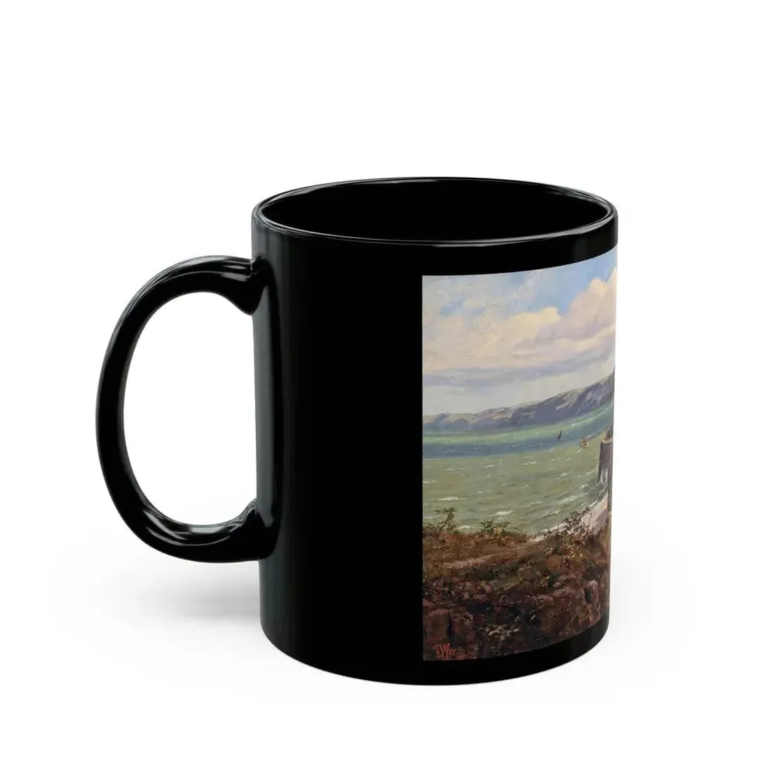 Edward Wilkins Waite (1854-1924) Clovelly - 1881 - Black Coffee Mug - Go Mug Yourself