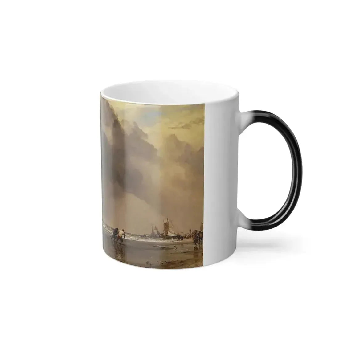 Edward William Cooke (1811-1880) Dutch Pincks off Hatwyk - Oil on canvas 1853 - Color Changing Mug 11oz - Go Mug Yourself