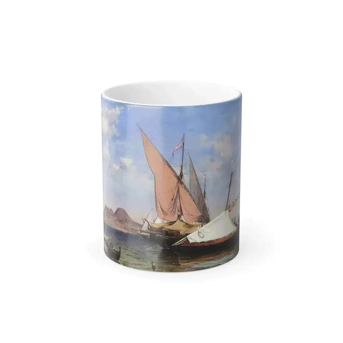 Edward William Cooke (1811-1880) Vesuvius, Catalan and Paranzella - Oil on canvas 1847 - Color Changing Mug 11oz 11oz - Go Mug Yourself