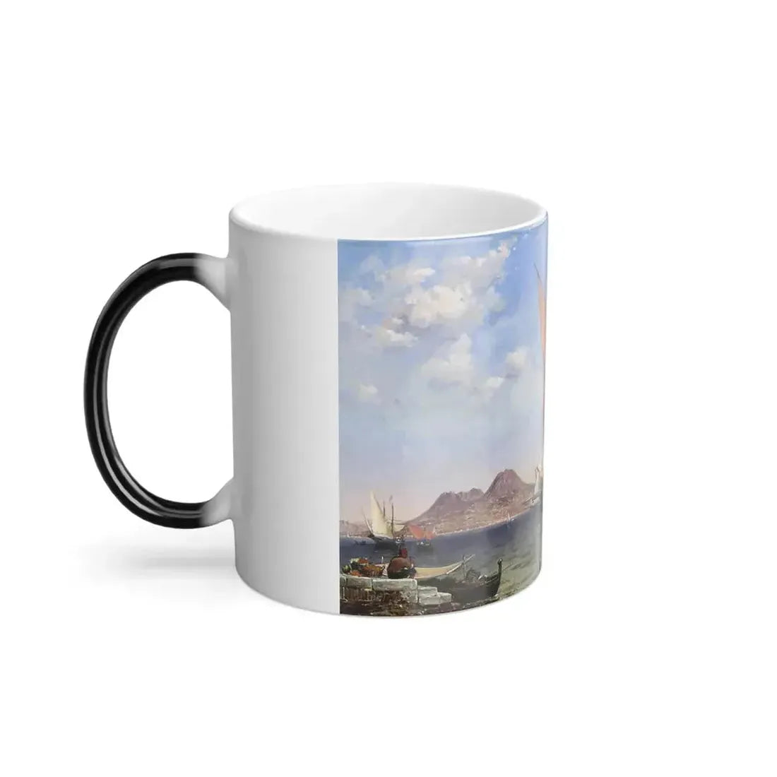 Edward William Cooke (1811-1880) Vesuvius, Catalan and Paranzella - Oil on canvas 1847 - Color Changing Mug 11oz - Go Mug Yourself