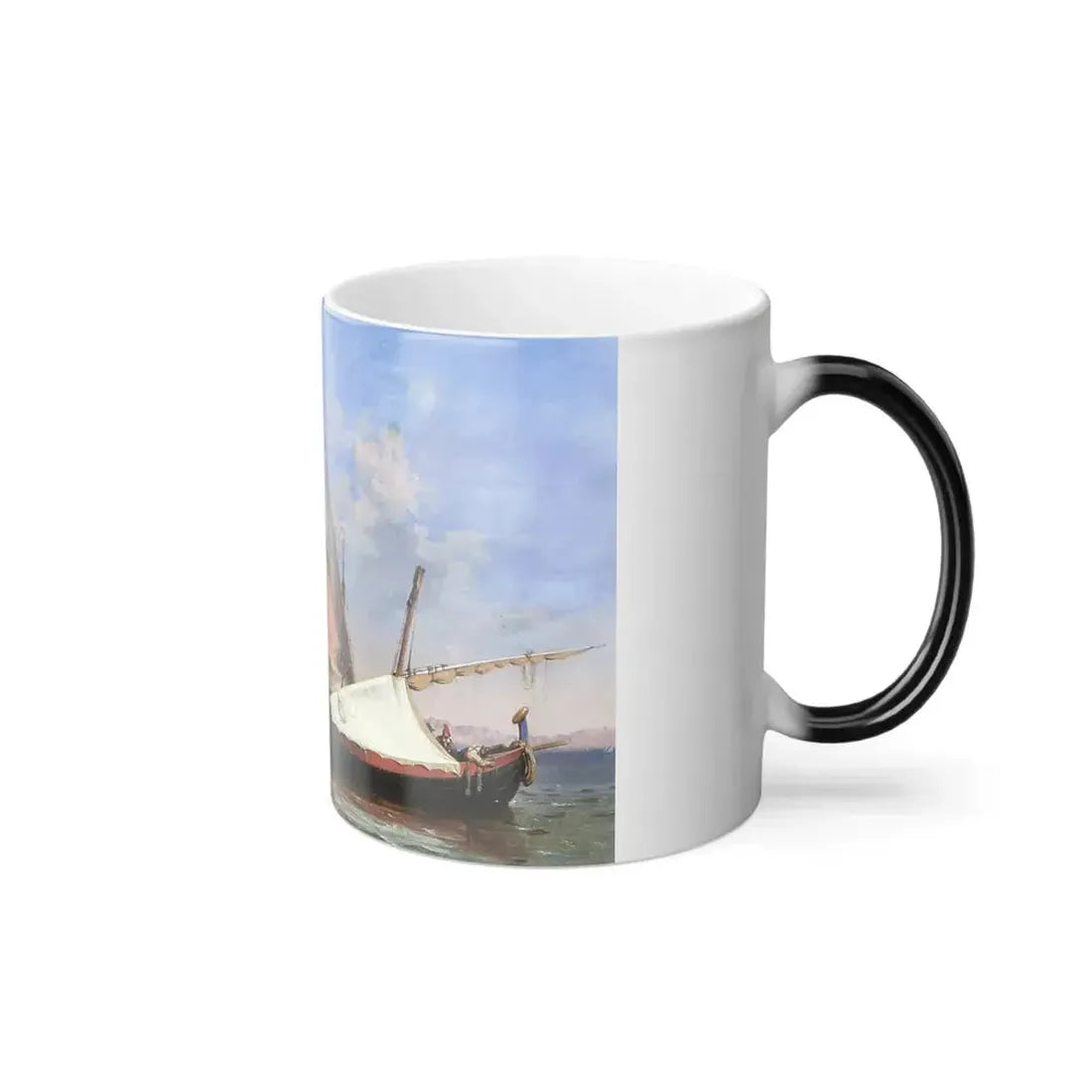 Edward William Cooke (1811-1880) Vesuvius, Catalan and Paranzella - Oil on canvas 1847 - Color Changing Mug 11oz - Go Mug Yourself