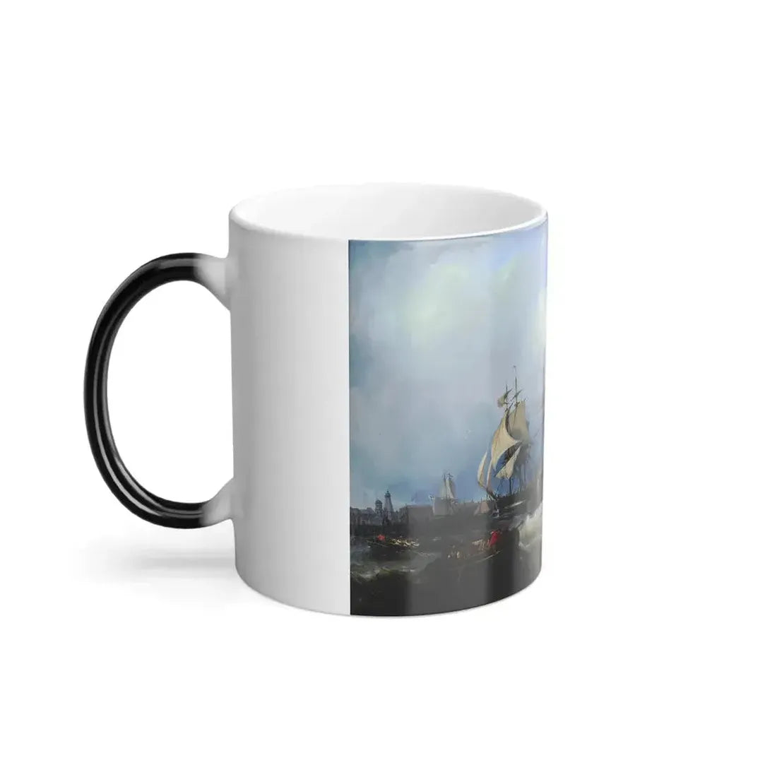 Edwin Hayes (1820-1904) A Paddle Steamer Clearing Her Mooring on the Thames - Oil on Panel 1840 - Color Changing Mug 11oz - Go Mug Yourself