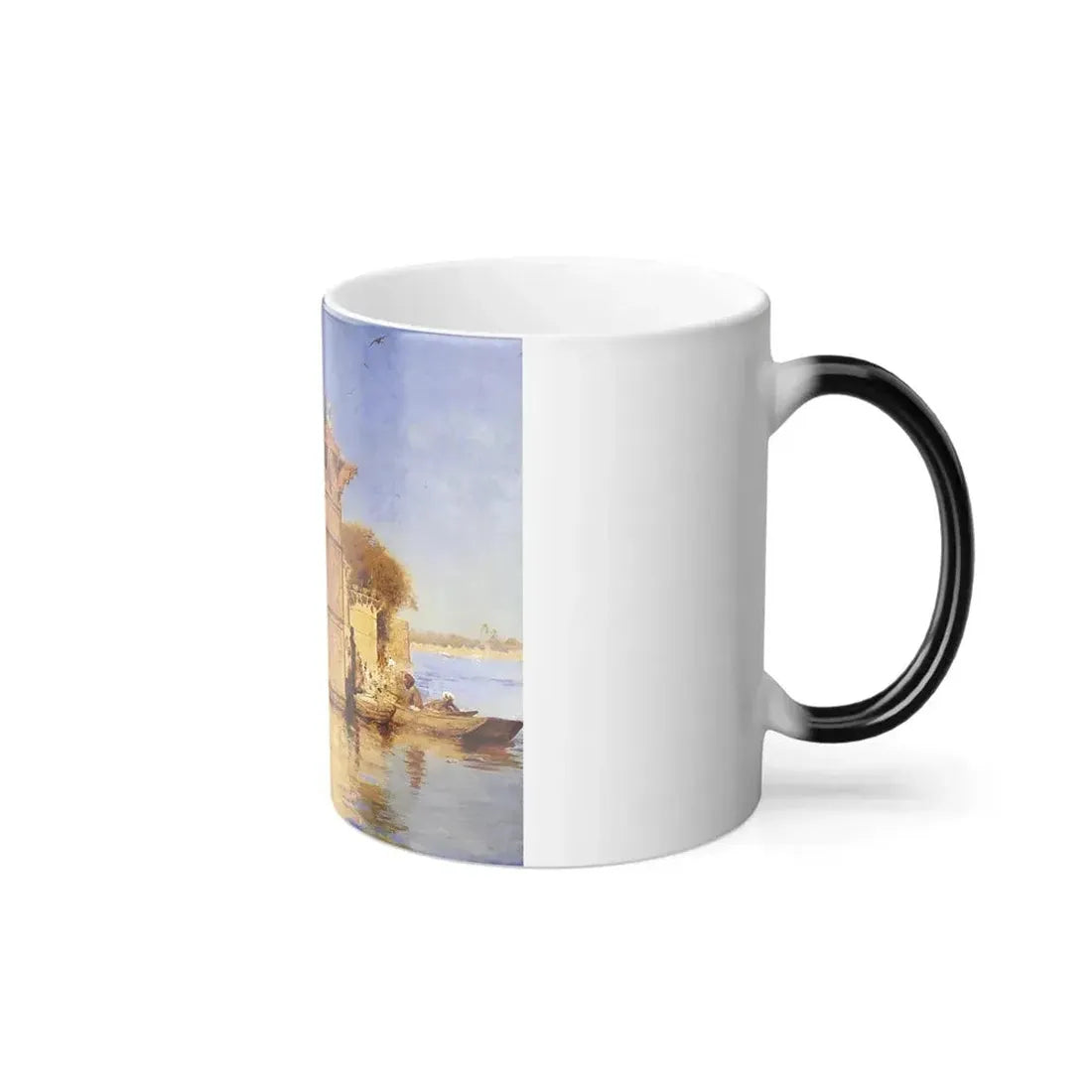 Edwin Lord Weeks (1849-1903) Along the Ghats, Mathura - Oil on canvas - Color Changing Mug 11oz - Go Mug Yourself