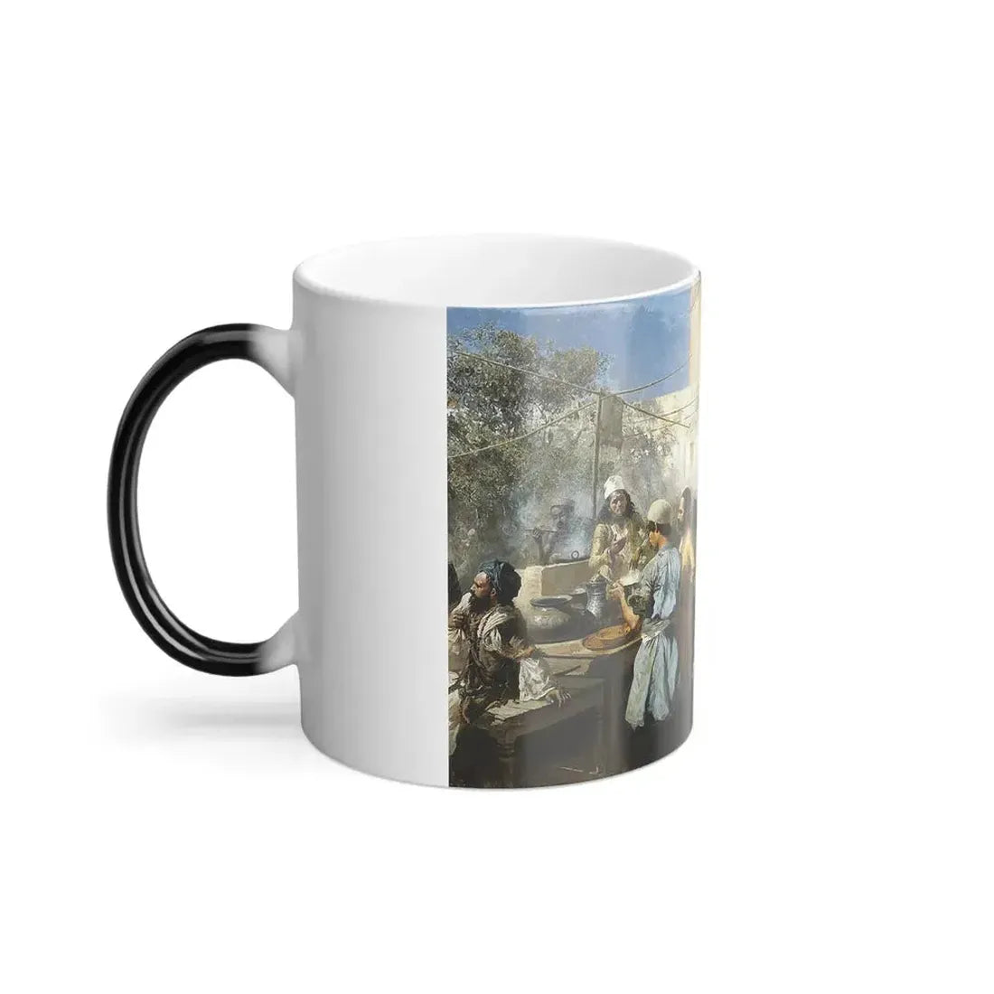 Edwin Lord Weeks (1849-1903) An Open-Air Restaurant, Lahore - oil on canvas c1889 - Color Changing Mug 11oz - Go Mug Yourself