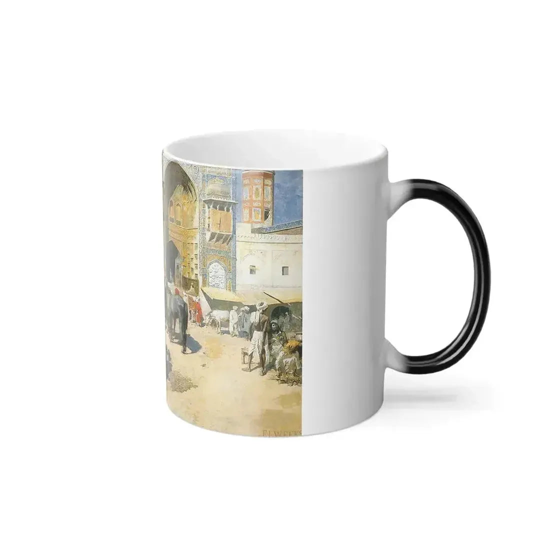 Edwin Lord Weeks (1849-1903) An Open-Air Restaurant, Lahore - oil on canvas c1889 - Color Changing Mug 11oz - Go Mug Yourself