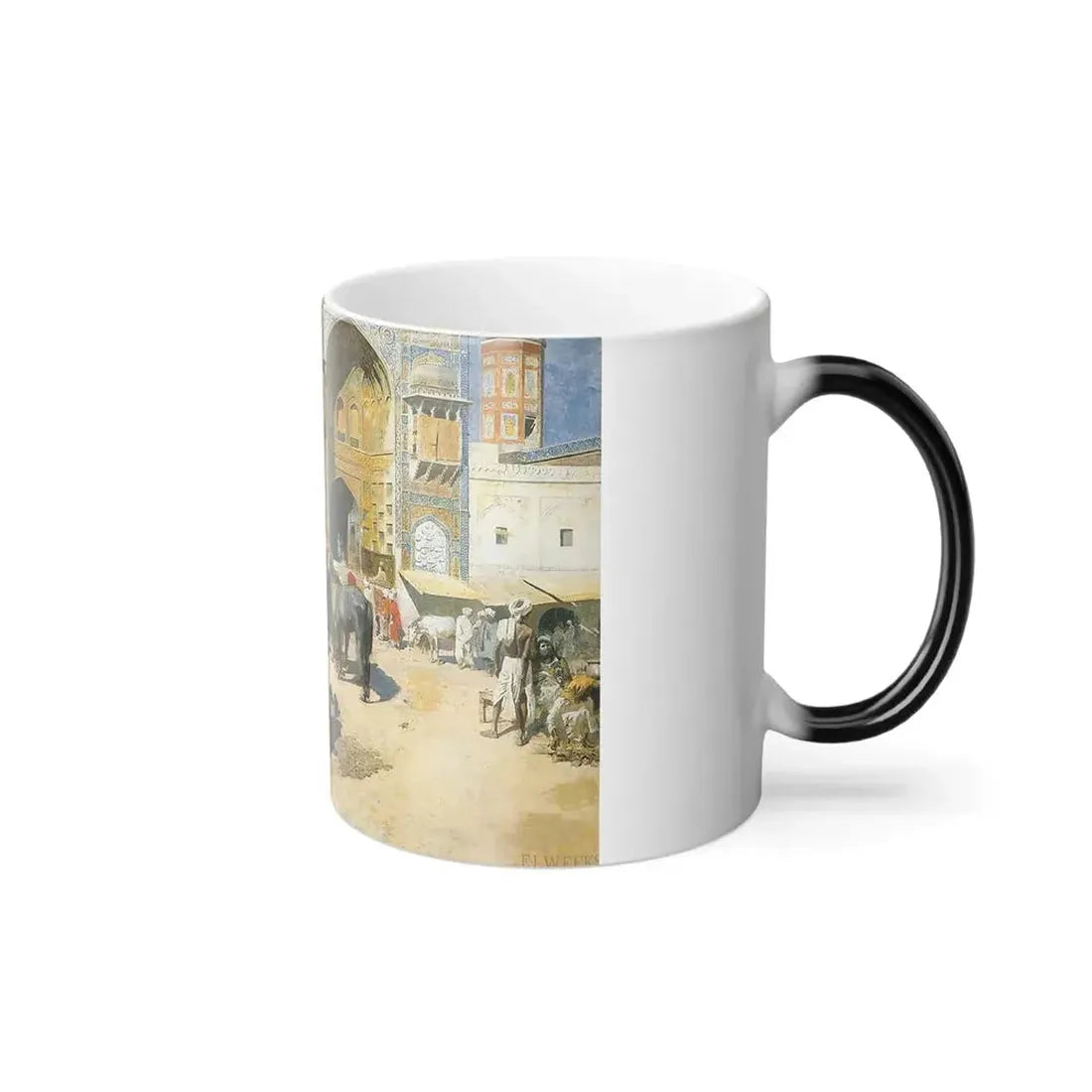 Edwin Lord Weeks (1849-1903) An Open-Air Restaurant, Lahore - oil on canvas c1889 - Color Changing Mug 11oz - Go Mug Yourself