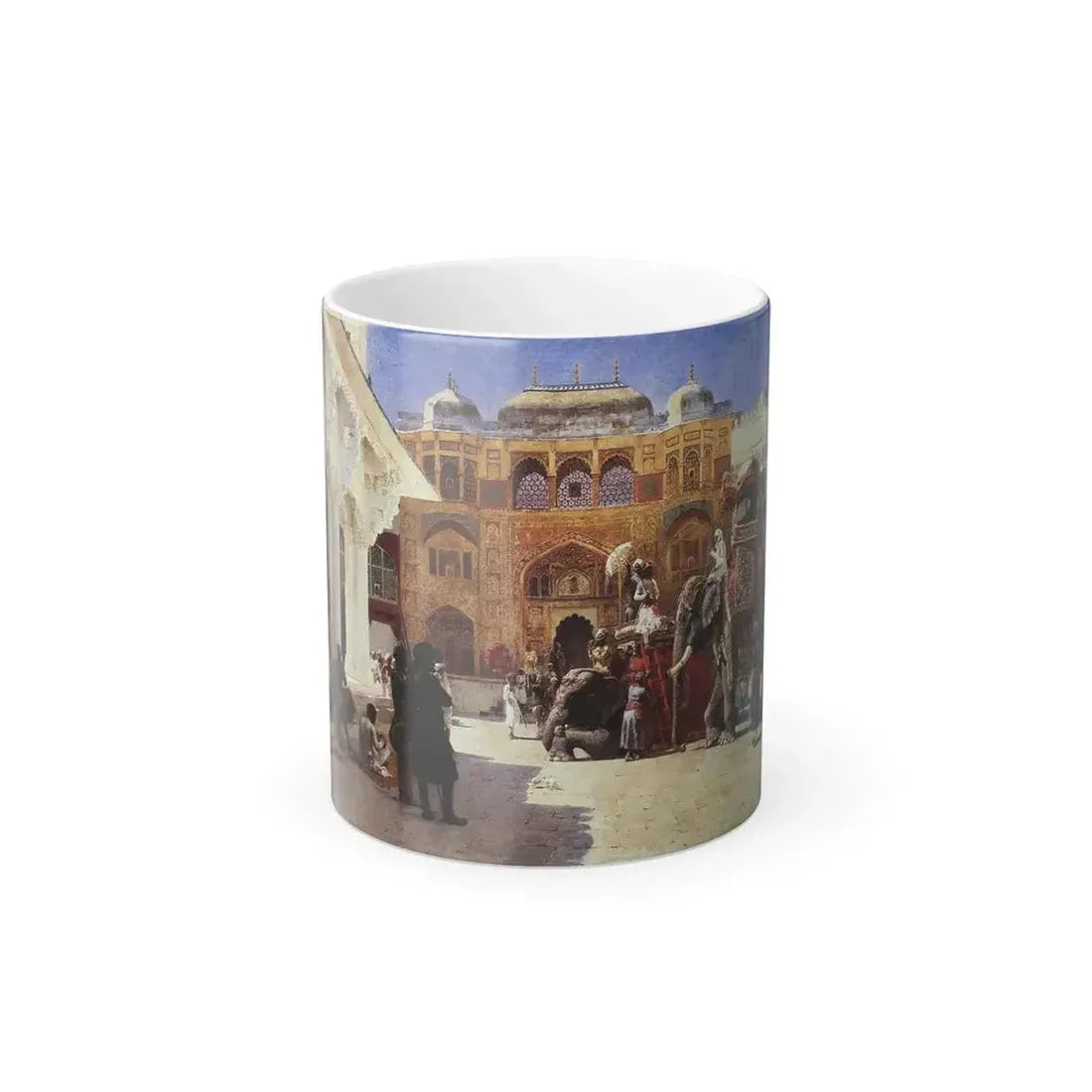 Edwin Lord Weeks (1849-1903) Arrival Of Prince Humbert, The Rajah, At The Palace Of Amber - Oil on canva-0 - Color Changing Mug 11oz 11oz - Go Mug Yourself