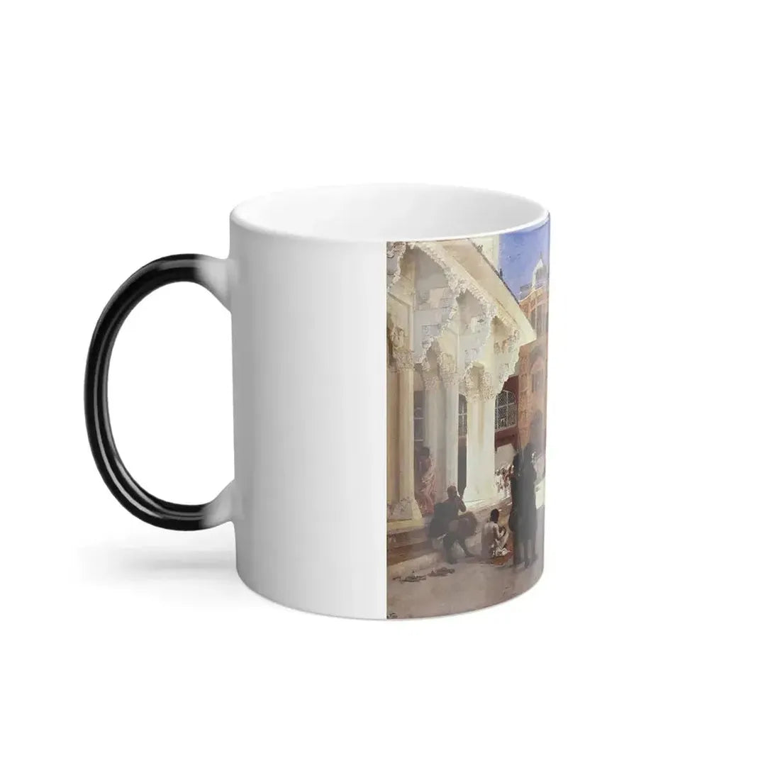 Edwin Lord Weeks (1849-1903) Arrival Of Prince Humbert, The Rajah, At The Palace Of Amber - Oil on canva-0 - Color Changing Mug 11oz - Go Mug Yourself