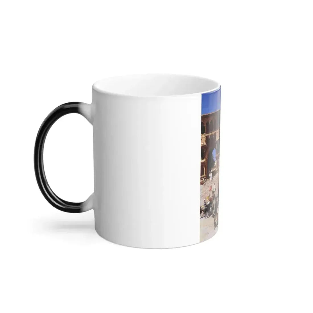 Edwin Lord Weeks (1849-1903) Departure For The Hunt - Oil on canvas - Color Changing Mug 11oz - Go Mug Yourself