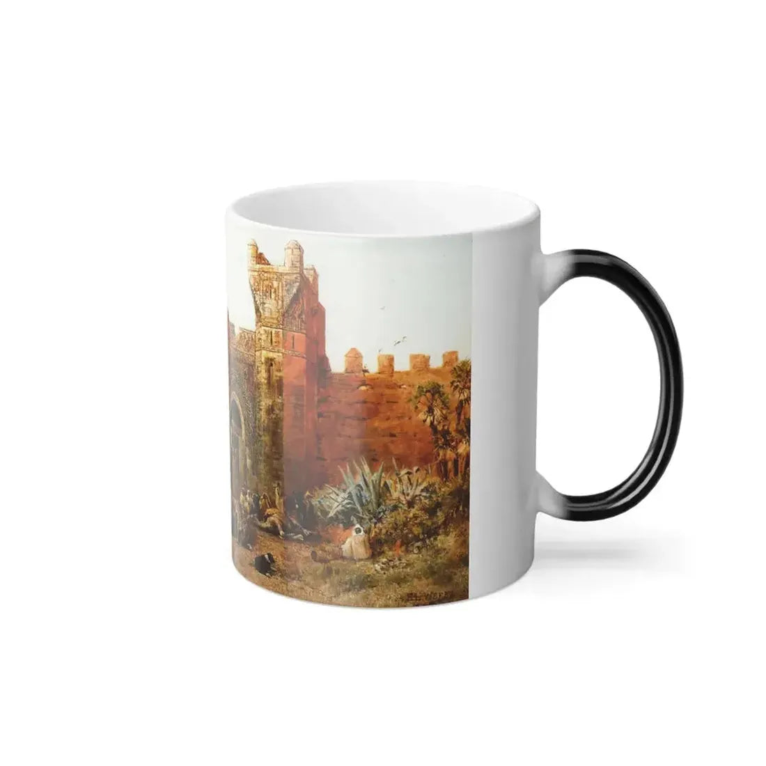 Edwin Lord Weeks (1849-1903) Gate of Shehal, Morocco - oil on canvas 1880 - Color Changing Mug 11oz - Go Mug Yourself