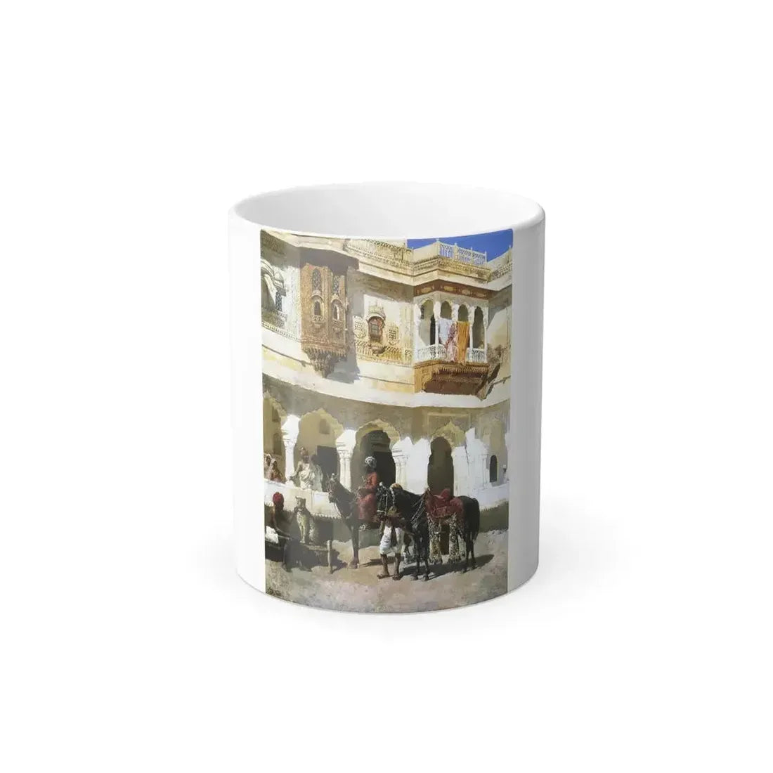 Edwin Lord Weeks (1849-1903) Leaving for the Hunt - oil on canvas - Color Changing Mug 11oz 11oz - Go Mug Yourself
