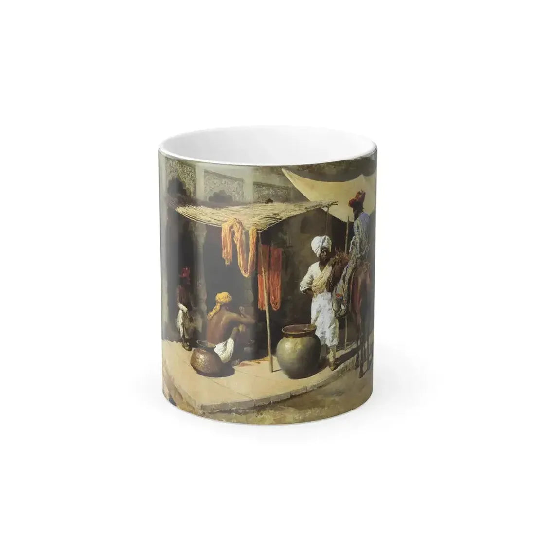 Edwin Lord Weeks (1849-1903) Outside an Indian Dye House - oil on canvas c1885 - Color Changing Mug 11oz 11oz - Go Mug Yourself