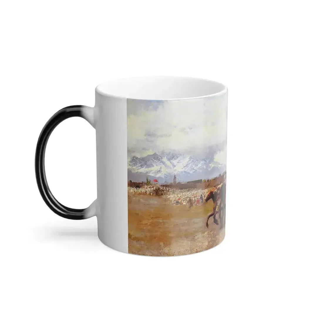 Edwin Lord Weeks (1849-1903) Powder Play - City of Morocco, outside the Walls - oil on canvas c1880-1882 - Color Changing Mug 11oz - Go Mug Yourself