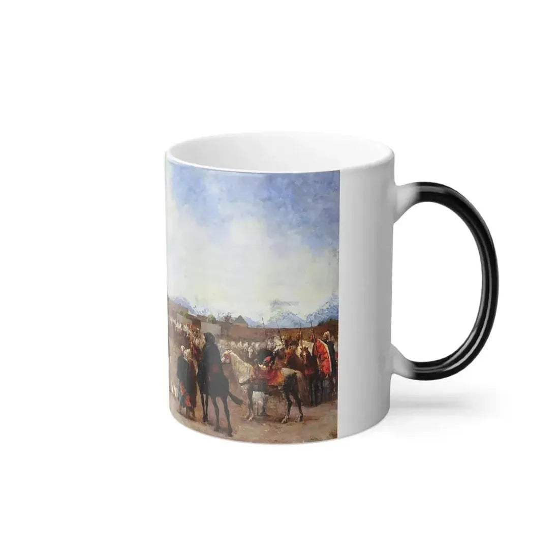 Edwin Lord Weeks (1849-1903) Powder Play - City of Morocco, outside the Walls - oil on canvas c1880-1882 - Color Changing Mug 11oz - Go Mug Yourself