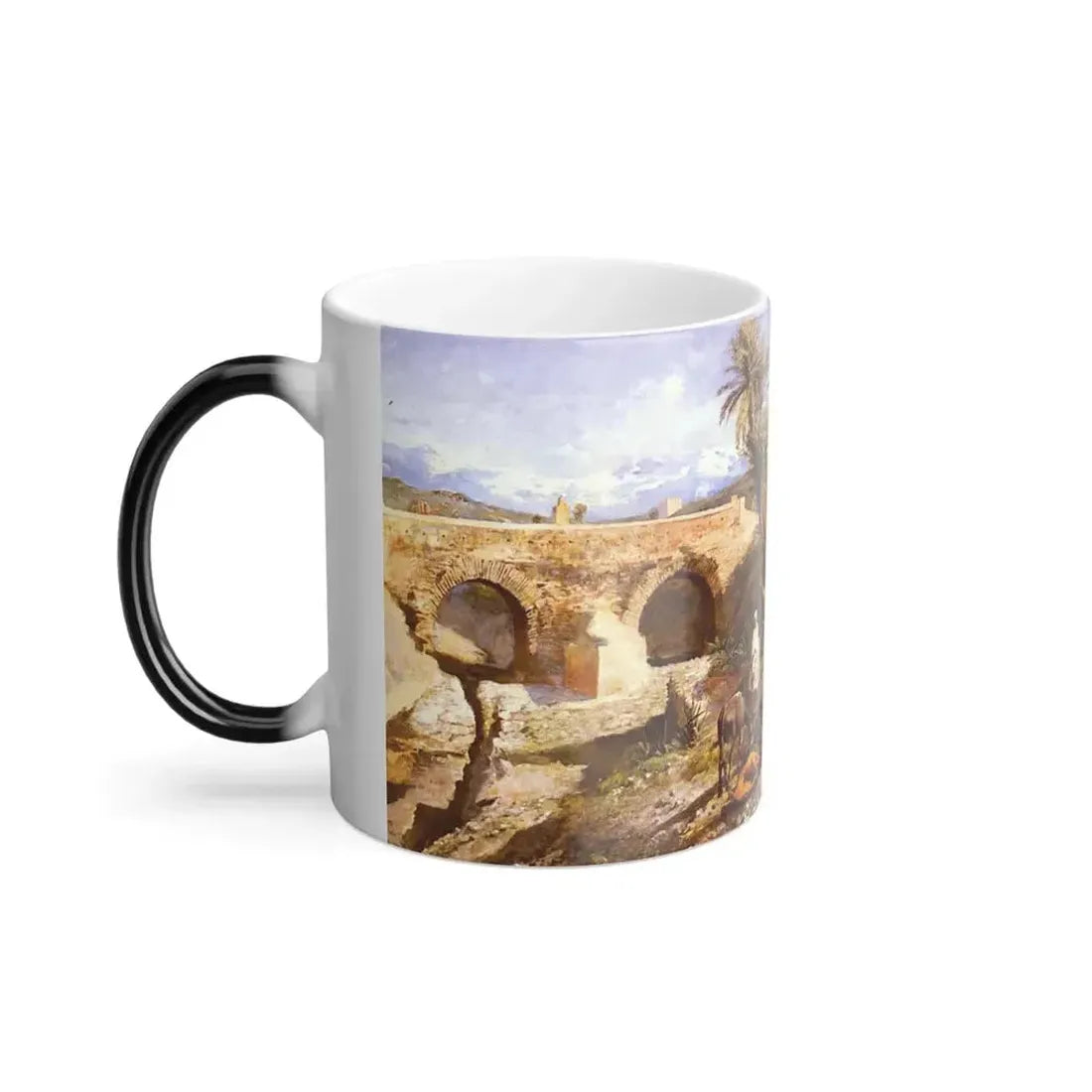 Edwin Lord Weeks (1849-1903) The Arrival Of A Caravan Outside Marakesh, The Mountains Of Atlas In The Di-0 - Color Changing Mug 11oz - Go Mug Yourself