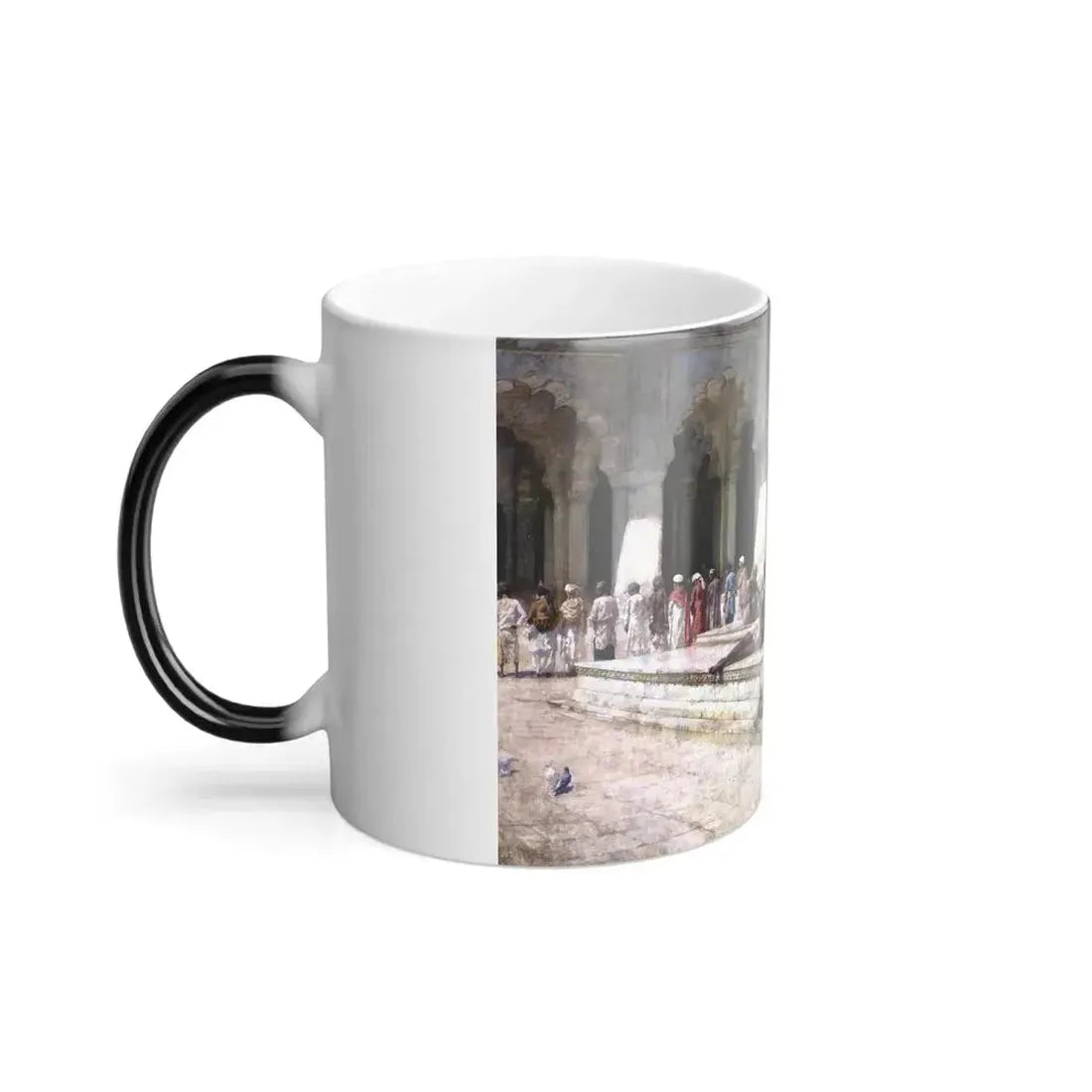 Edwin Lord Weeks (1849-1903) The Hour of Prayer at Moti Mushid (The Pearl Mosque), Agra - oil on canvas-0 - Color Changing Mug 11oz - Go Mug Yourself