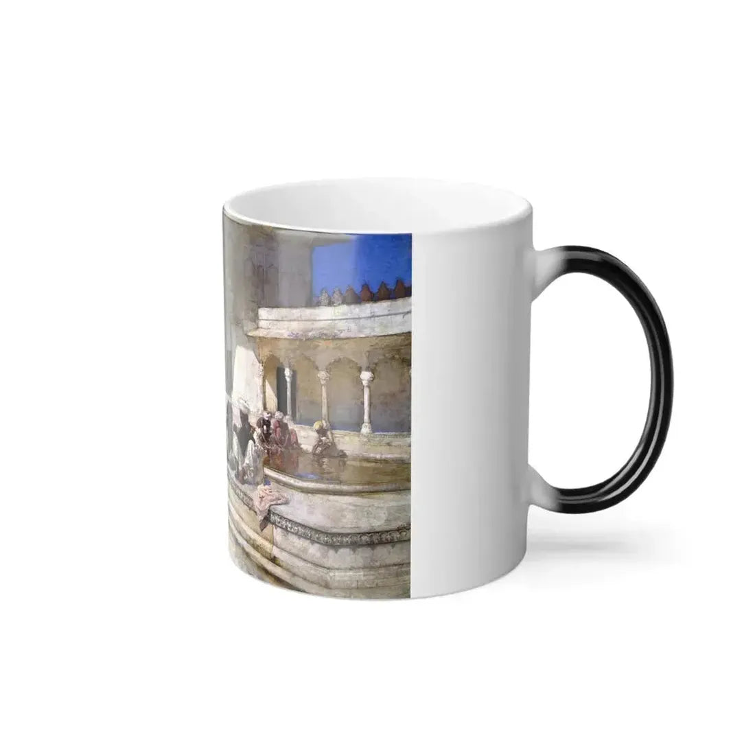 Edwin Lord Weeks (1849-1903) The Hour of Prayer at Moti Mushid (The Pearl Mosque), Agra - oil on canvas-0 - Color Changing Mug 11oz - Go Mug Yourself