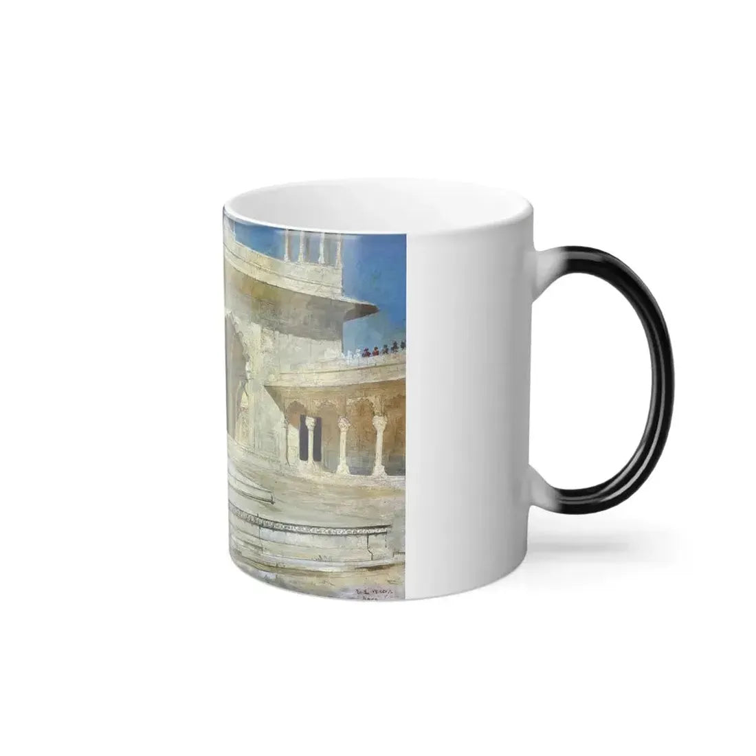 Edwin Lord Weeks (1849-1903) The Pearl Mosque, Agra - Oil on Canvas - Color Changing Mug 11oz - Go Mug Yourself
