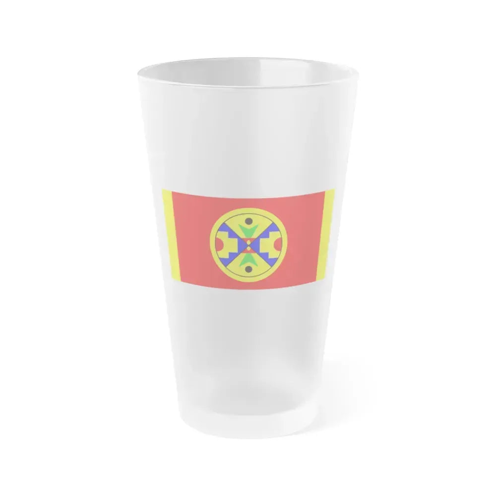 Eel Ground First Nation Flag - Frosted Pint Glass 16oz 16oz Frosted - Go Mug Yourself