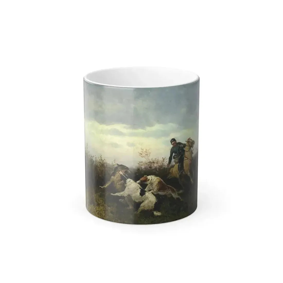 Efim A Tikhmenev (1869-1934) Wolf Hunt with Borzois - Oil on Canvas 1904 - Color Changing Mug 11oz 11oz - Go Mug Yourself