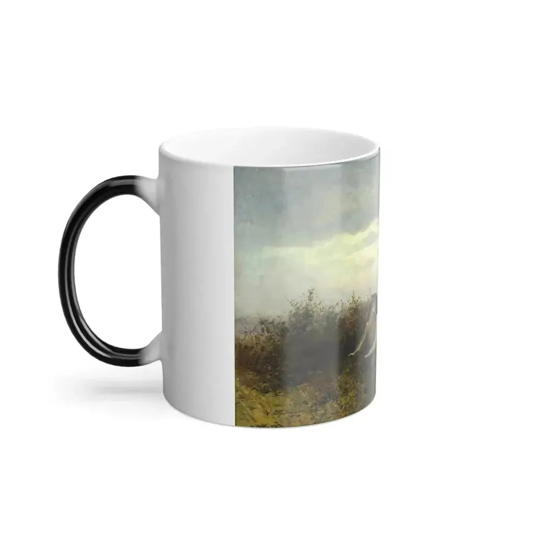 Efim A Tikhmenev (1869-1934) Wolf Hunt with Borzois - Oil on Canvas 1904 - Color Changing Mug 11oz - Go Mug Yourself