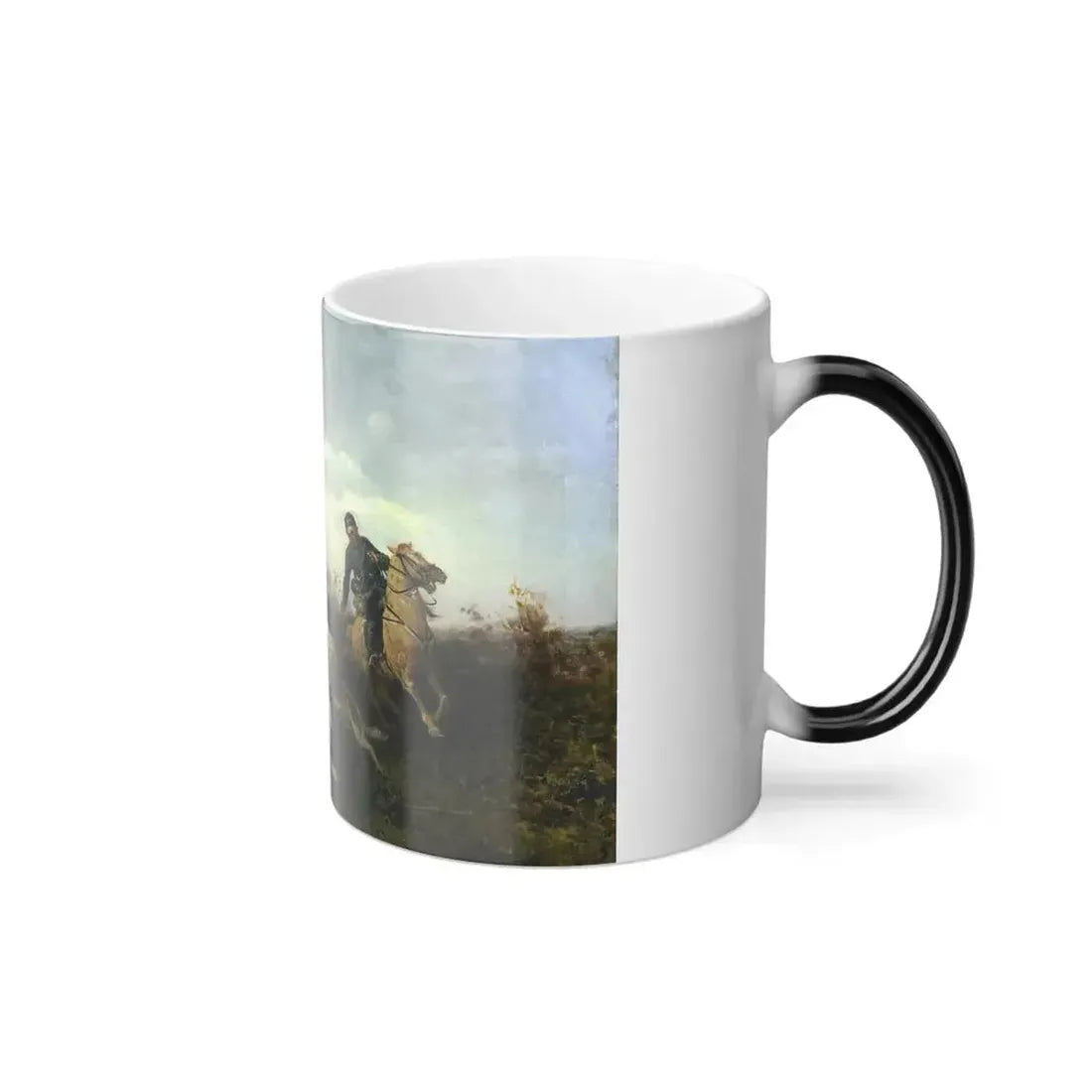 Efim A Tikhmenev (1869-1934) Wolf Hunt with Borzois - Oil on Canvas 1904 - Color Changing Mug 11oz - Go Mug Yourself