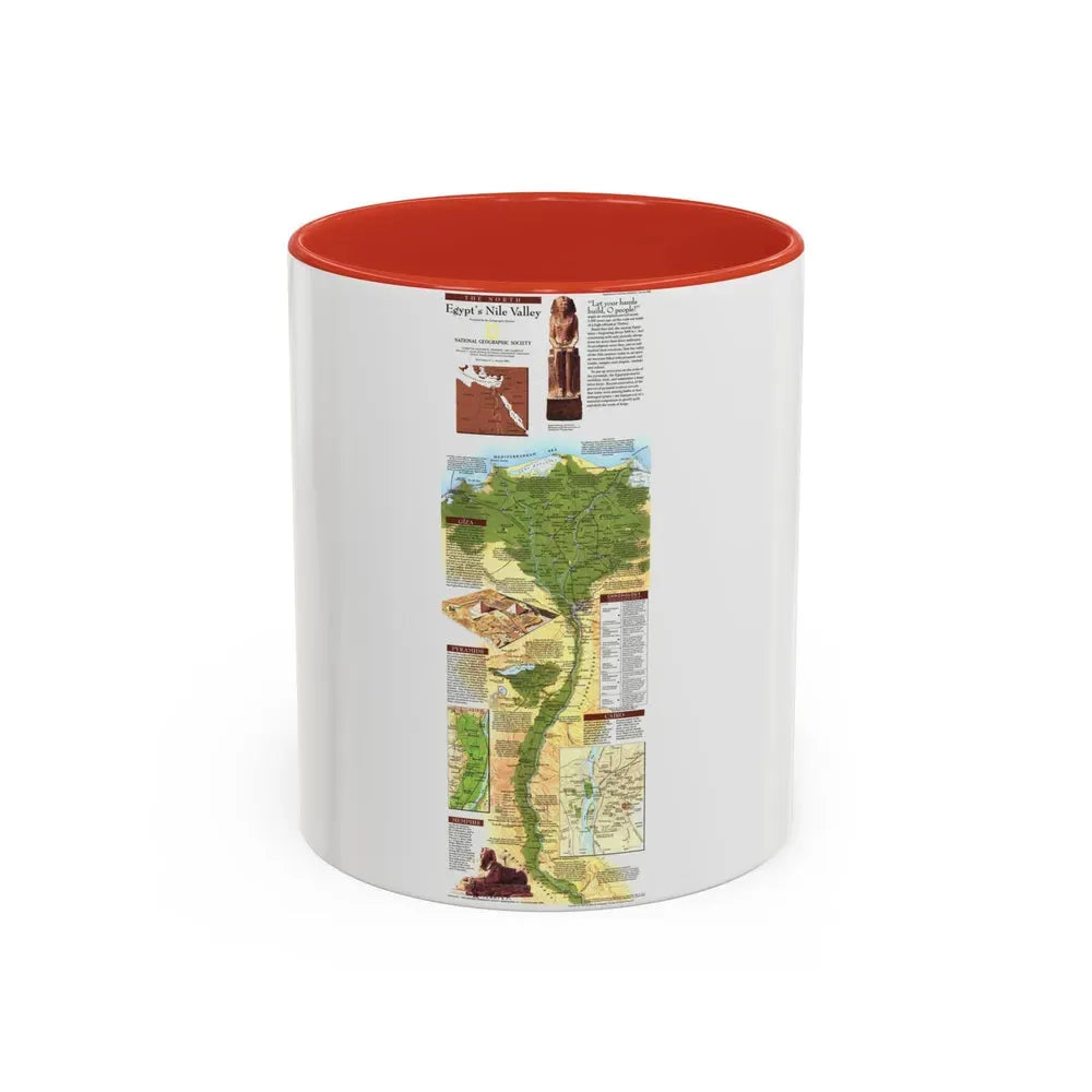 Egypt's Nile Valley- The North (1995) (Map) Accent Coffee Mug 11oz Red - Go Mug Yourself