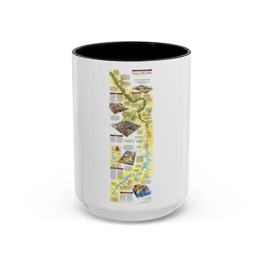 Egypt's Nile Valley- The South (1995) (Map) Accent Coffee Mug 15oz Black - Go Mug Yourself