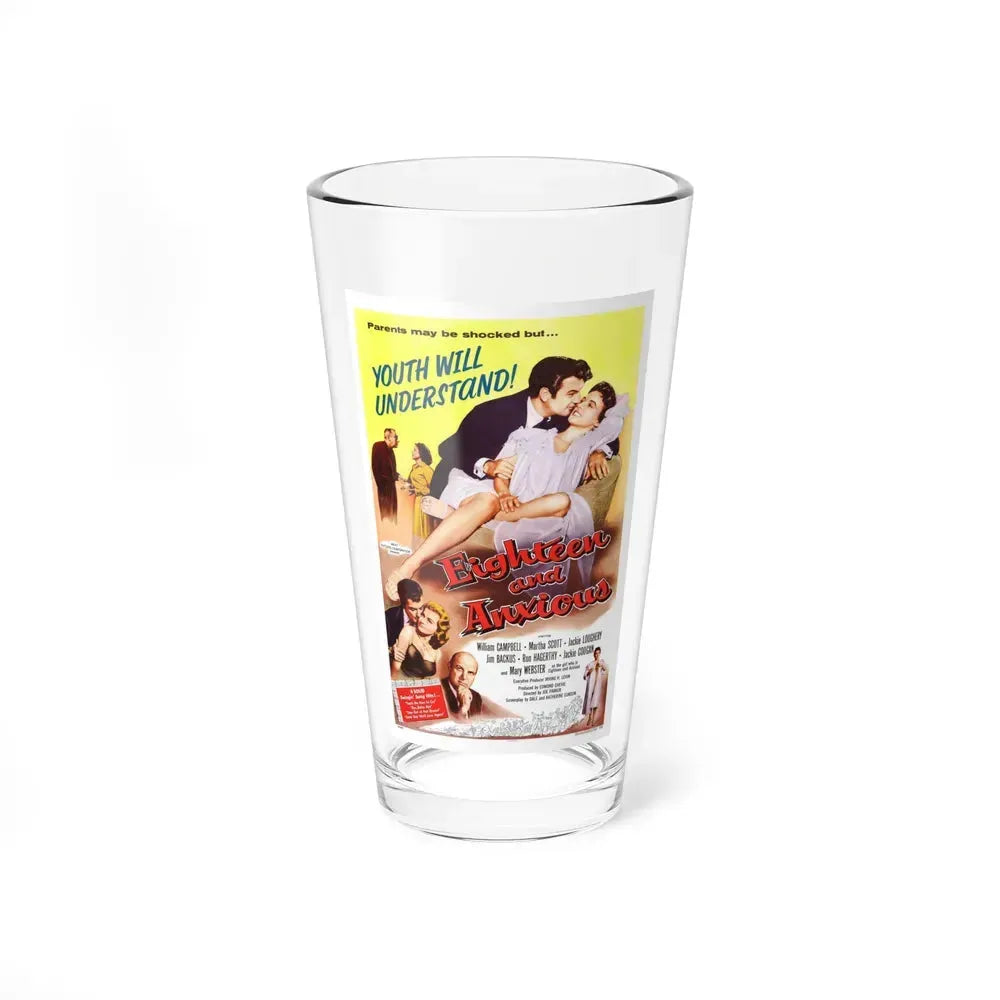 EIGHTEEN AND ANXIOUS 1957 Movie Poster - Pint Glass 16oz 16oz - Go Mug Yourself
