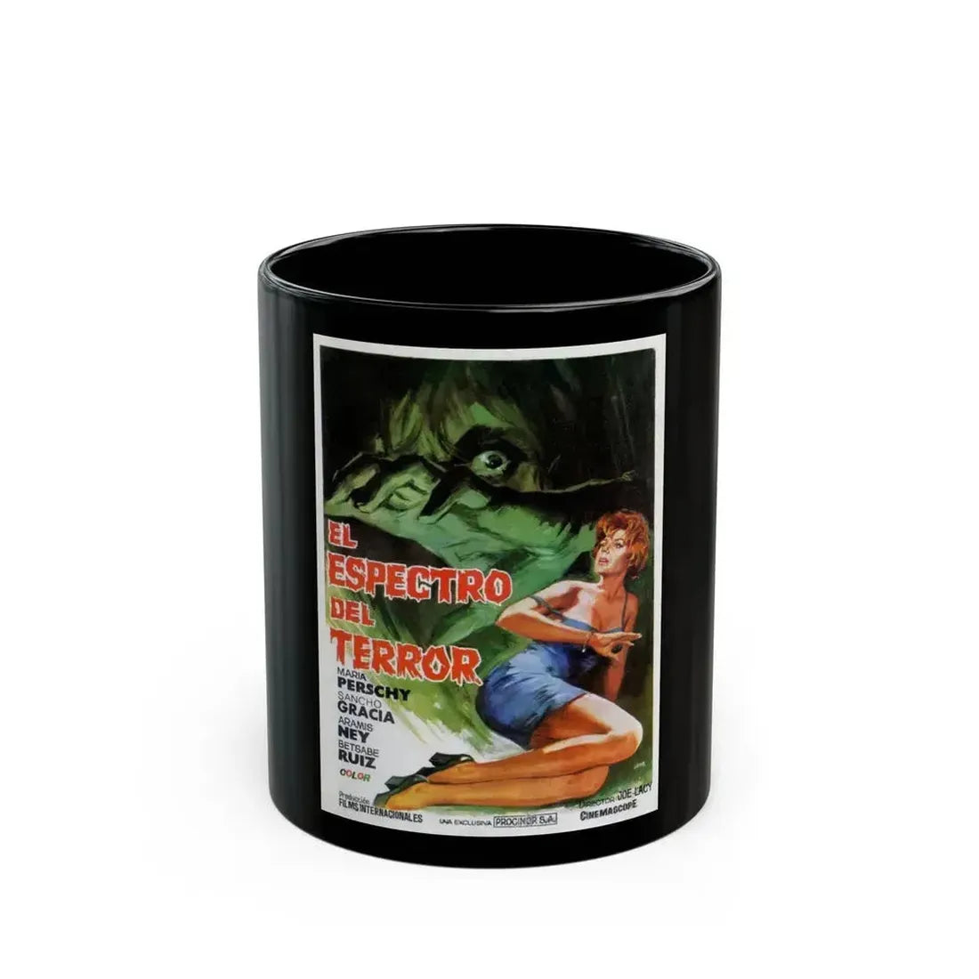 EL ESPECTRO DEL TERROR 1973 Movie Poster - Black Coffee Mug 11oz - Go Mug Yourself