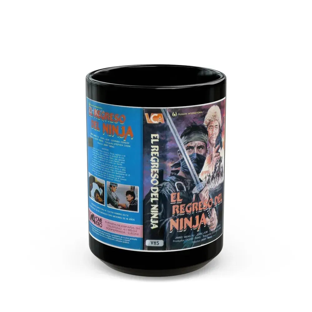 EL REGRESO DEL NINJA (VHS COVER) - Black Coffee Mug 15oz - Go Mug Yourself