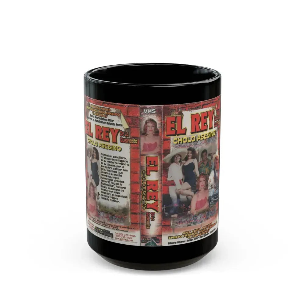 EL REY DE LA QUEBRADITO CHOLO ASESINO ANA LUISA PELUFFO (VHS COVER) - Black Coffee Mug 15oz - Go Mug Yourself