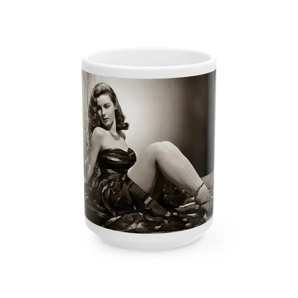 Elaine Stewart #132 (Vintage Female Icon) White Coffee Mug 15oz - Go Mug Yourself
