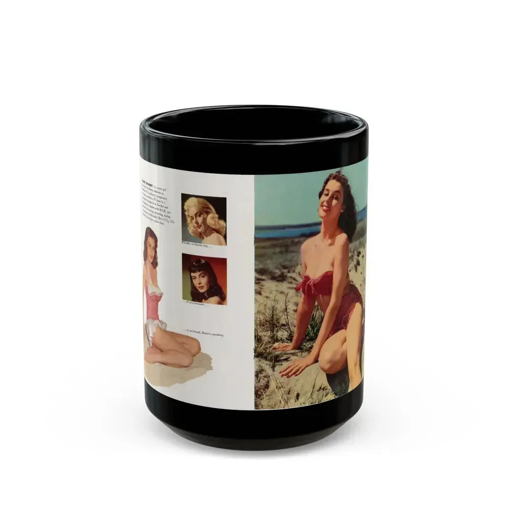 Elaine Stewart #138 - Modern Screen Pin-Ups Magazine Issue #1 (Vintage Female Icon) Black Coffee Mug 15oz - Go Mug Yourself