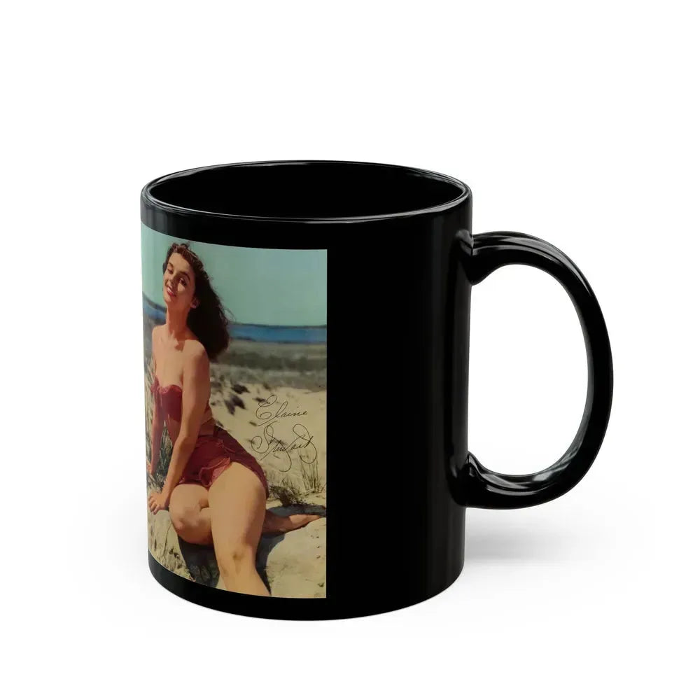 Elaine Stewart #138 - Modern Screen Pin-Ups Magazine Issue #1 (Vintage Female Icon) Black Coffee Mug - Go Mug Yourself