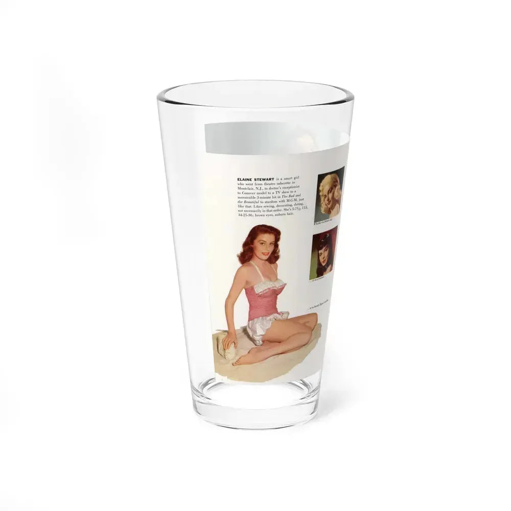 Elaine Stewart #138 - Modern Screen Pin-Ups Magazine Issue #1 (Vintage Female Icon) Pint Glass 16oz - Go Mug Yourself
