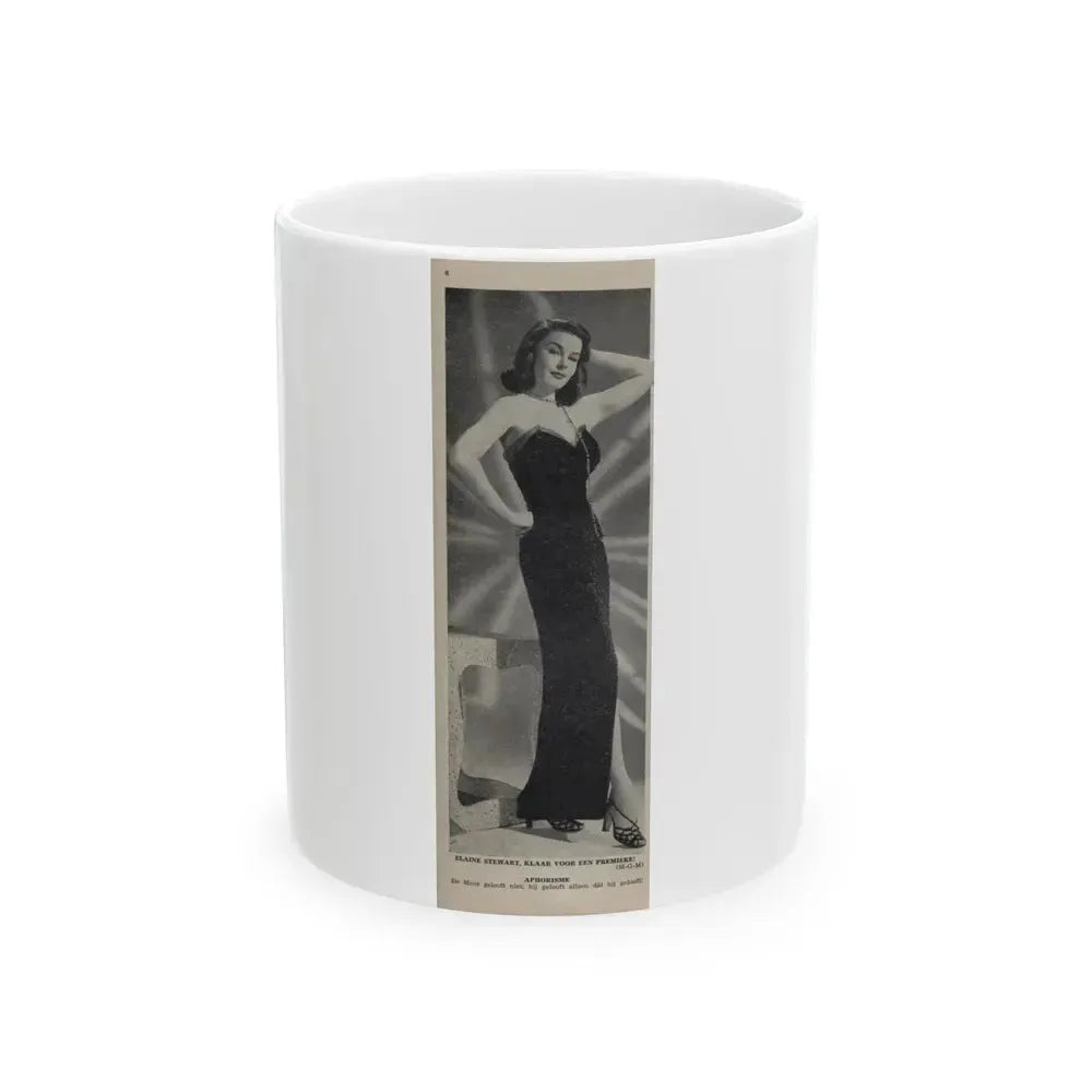 Elaine Stewart #161 1 (Vintage Female Icon) White Coffee Mug 11oz - Go Mug Yourself