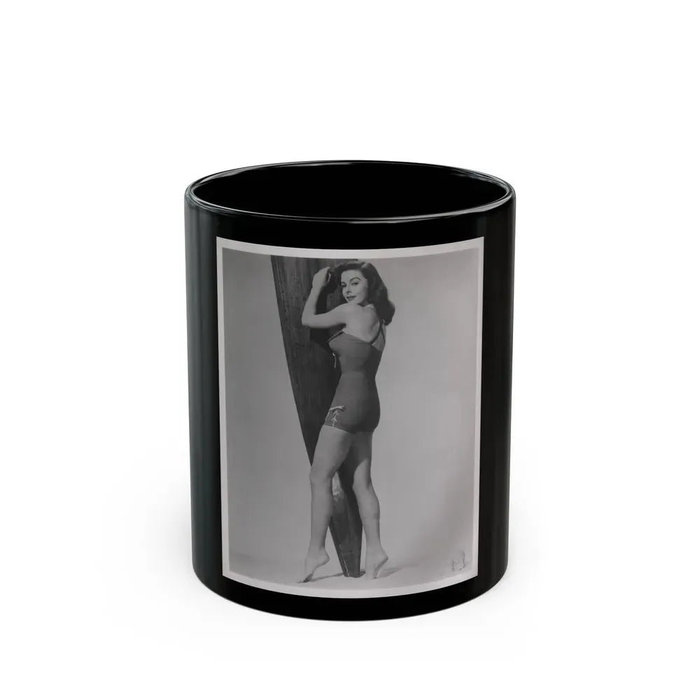 Elaine Stewart #162 - Negative Struck B&W 8x10 50's Era Full Body 1 Piece Swimsuit Cheesecake HQ Photo (Vintage Female Icon) Black Coffee Mug 11oz - Go Mug Yourself