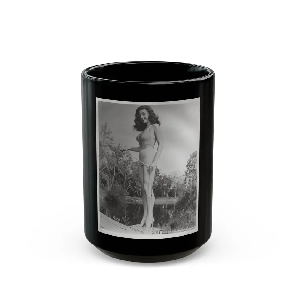 Elaine Stewart #164 - Negative Struck B&W 8x10 50's Era Full Body 1 Piece Swimsuit Cheesecake HQ Photo (Vintage Female Icon) Black Coffee Mug 15oz - Go Mug Yourself