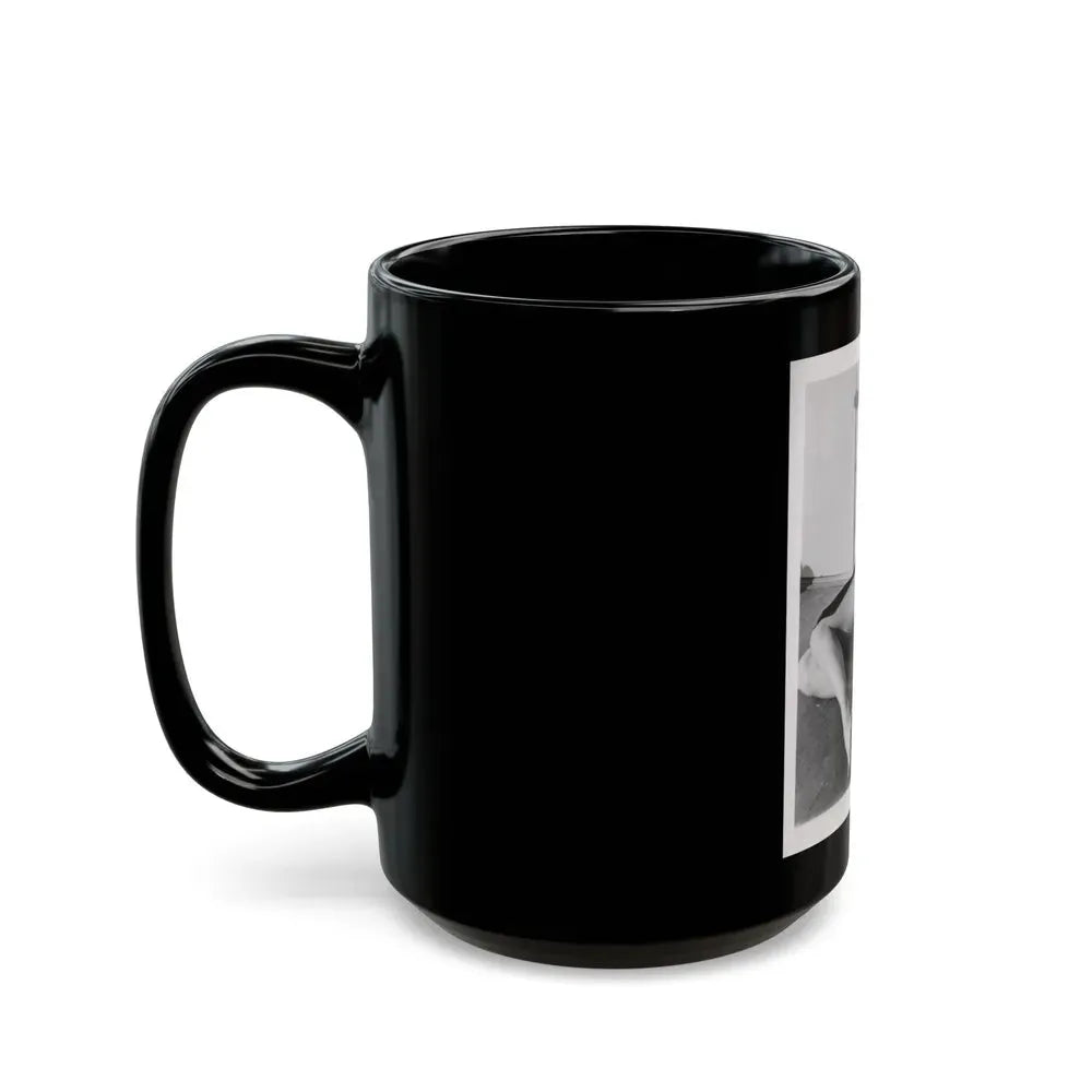 Elaine Stewart #166 - Negative Struck B&W 8x10 50's Era Full Body 1 Piece Swimsuit Cheesecake HQ Photo (Vintage Female Icon) Black Coffee Mug - Go Mug Yourself